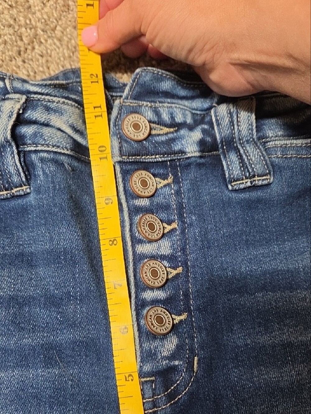 KanCan Dark Blue Distressed Flare Jeans - Picture 10 of 11